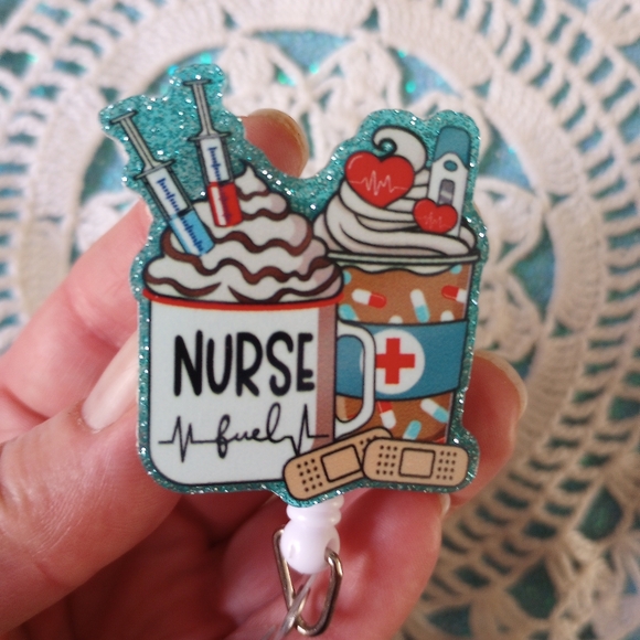 Nurse badge reel, RN, retractable pull badge holder - Picture 9 of 9